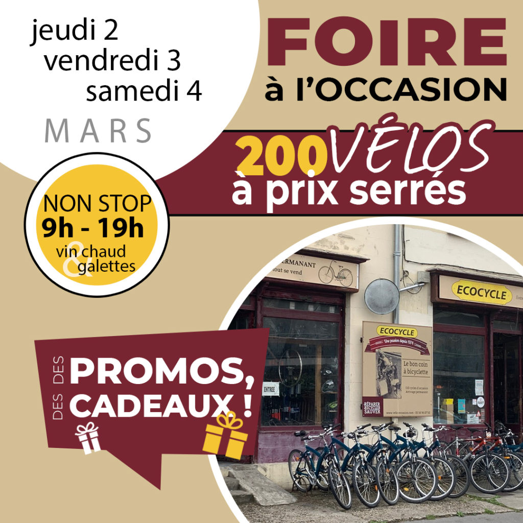 Foire vélo occasion sur Bordeaux en mars