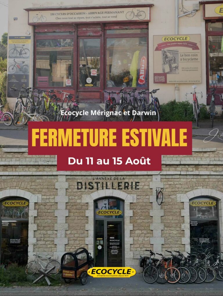 fermeture estivale Ecocycle